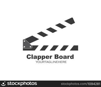 clapperboard logo icon element vector illustration design
