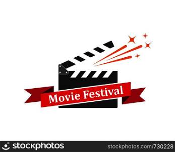 clapperboard movie icon of industry movie and movie festival vector illustration design