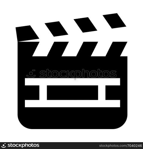 Clapperboard - Video production device, icon on isolated background
