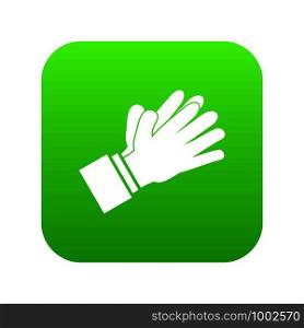 Clapping applauding hands icon digital green for any design isolated on white vector illustration. Clapping applauding hands icon digital green
