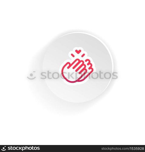 Clapping Hands icon. Thank you sign mockup. Vector on isolated white background. EPS 10.. Clapping Hands icon. Thank you sign mockup, sticker template. Vector on isolated white background. EPS 10