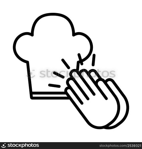 Clapping Palms To Toque Icon. Bold outline design with editable stroke width. Vector Illustration.