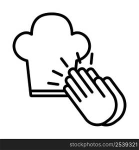Clapping Palms To Toque Icon. Bold outline design with editable stroke width. Vector Illustration.