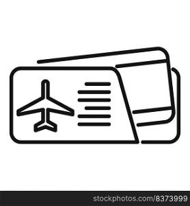 Class air ticket icon outline vector. Airline pass. Travel fly. Class air ticket icon outline vector. Airline pass