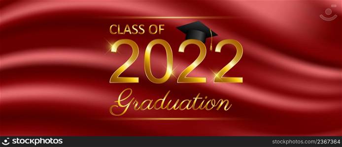 Class of 2022 graduation text design for cards, invitations or banner