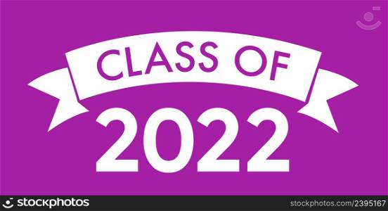 Class of 2022 with Graduation Cap. Flat simple design on pink background. Class of 2022 with Graduation Cap. Flat simple design on pink