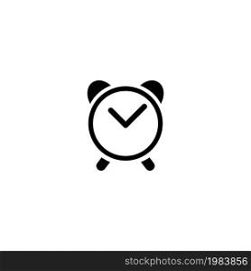 Classic Analog Alarm Clock. Flat Vector Icon illustration. Simple black symbol on white background. Classic Analog Alarm Clock sign design template for web and mobile UI element. Classic Alarm Clock Flat Vector Icon