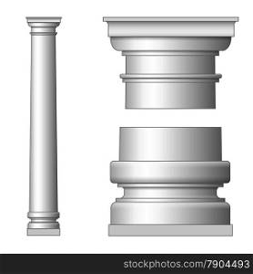 Classic Ancient Column. Vector illustration on white. EPS10 opacity
