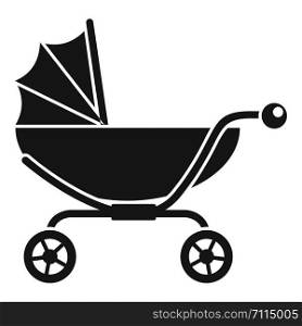 Classic baby pram icon. Simple illustration of classic baby pram vector icon for web design isolated on white background. Classic baby pram icon, simple style