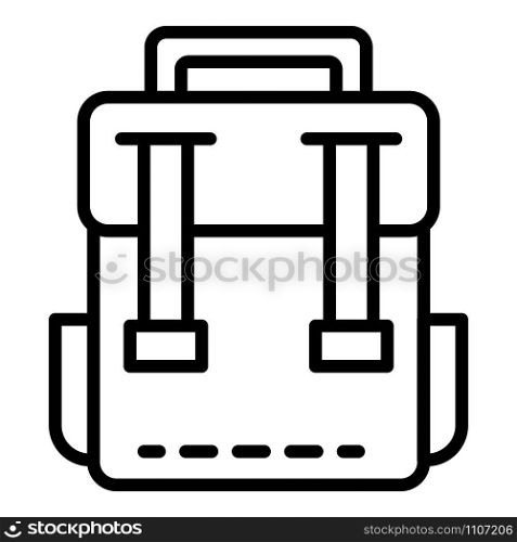 Classic backpack icon. Outline classic backpack vector icon for web design isolated on white background. Classic backpack icon, outline style