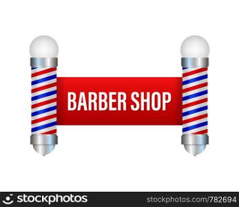 Classic Barber shop Pole. Vector illustration. Classic Barber shop Pole. Vector stock illustration