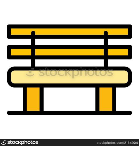 Classic bench icon. Outline classic bench vector icon color flat isolated. Classic bench icon color outline vector