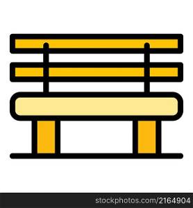 Classic bench icon. Outline classic bench vector icon color flat isolated. Classic bench icon color outline vector