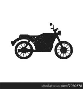 Classic Bike grunge silhouette. Classic Bike black silhouette with grunge texture.