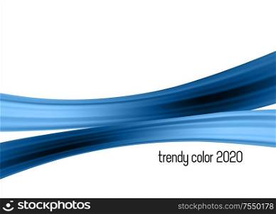 Classic Blue Color. Fashion color. Abstract flow form. Classic Blue. Fashion color trend