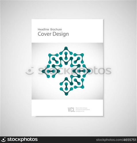 Classic brochure A4 with abstract figures. Technology connect pattern. Classic brochure A4 with abstract figures. Technology connect pattern.