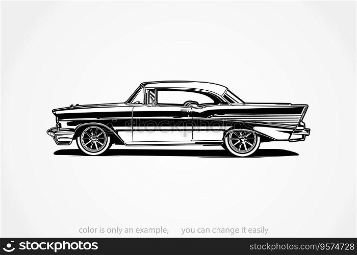 Classic car silhouette vector image