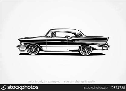 Classic car silhouette vector image