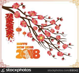 Classic Chinese new year blossom background