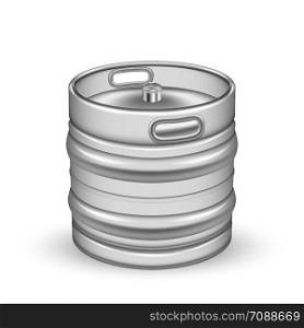 Classic Chrome Metallic Cider Keg Barrel Vector. Blank Small Aluminium Keg For Delivery To Pub And Buffer Storage On Warehouse Carbonated Alcoholic Drink. Container Realistic 3d Illustration. Classic Chrome Metallic Cider Keg Barrel Vector
