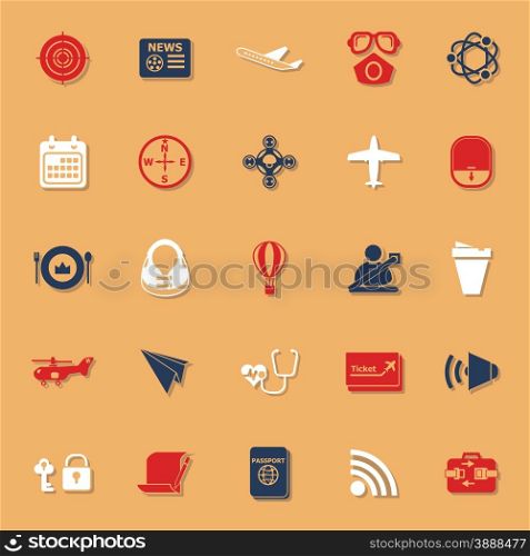 classic color icons with shadow, stock vector