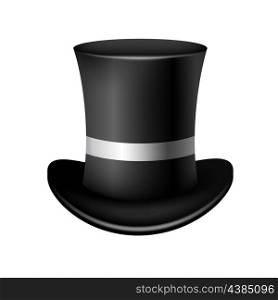 Classic cylinder hat on a white background