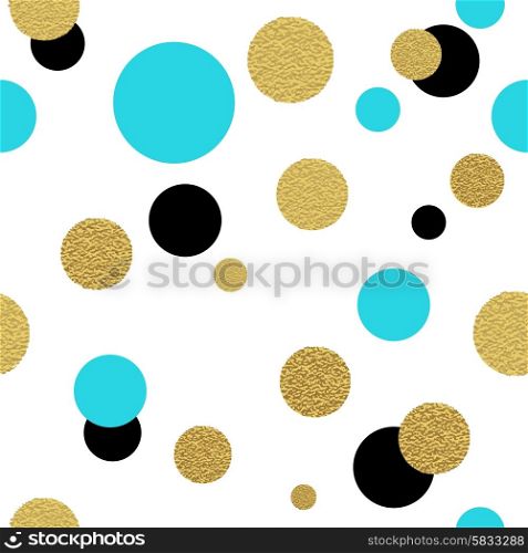 Classic dotted seamless gold glitter pattern.. Classic dotted seamless gold glitter pattern. Polka dot ornate
