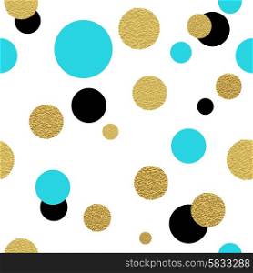 Classic dotted seamless gold glitter pattern.. Classic dotted seamless gold glitter pattern. Polka dot ornate