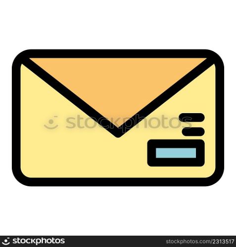 Classic envelope icon. Outline classic envelope vector icon color flat isolated. Classic envelope icon color outline vector
