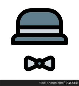 Classic fashion style with hat and bowtie.