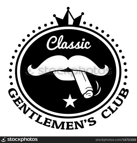 Classic gentlemen club logo. Simple illustration of classic gentlemen club vector logo for web design isolated on white background. Classic gentlemen club logo, simple style