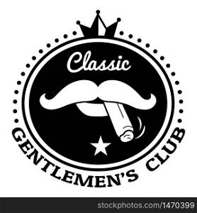 Classic gentlemen club logo. Simple illustration of classic gentlemen club vector logo for web design isolated on white background. Classic gentlemen club logo, simple style