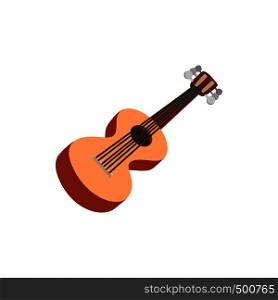 Classic guitar icon in cartoon style on a white background. Classic guitar icon, cartoon style