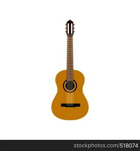 Classic guitar icon in flat style isolated on white background. Classic guitar icon, flat style