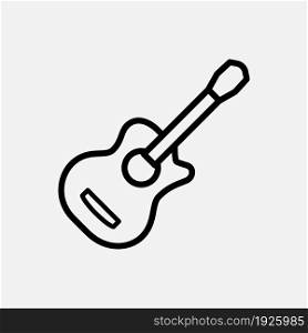 classic guitar line icon