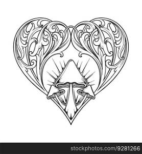Classic heart victorian flourish ornament illustrations silhouette vector illustrations for your work logo, merchandise t-shirt, stickers and label designs, poster, greeting cards advertising business company or brands