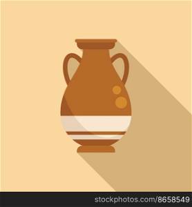 Classic&hora icon flat vector. Greek vase. Old jug. Classic&hora icon flat vector. Greek vase