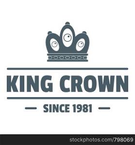 Classic king logo. Simple illustration of classic king vector logo for web. Classic king logo, simple gray style