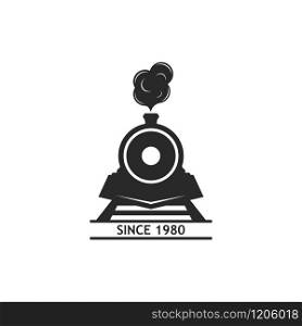 classic locomotive train logo vector icon illutration design