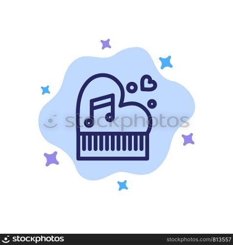 Classic, Love, Marriage, Passion, Piano, Valentine, Wedding Blue Icon on Abstract Cloud Background