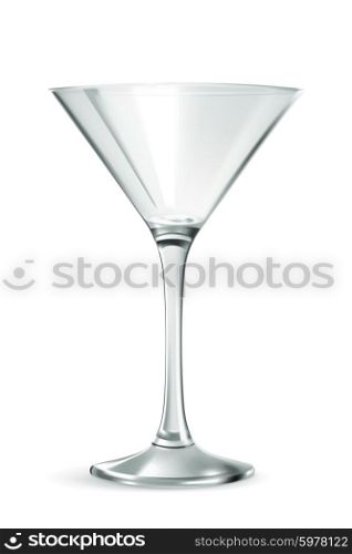 Classic martini glass, bar ware, necessary accessories for parties, hilarity symbol, stylish vector illustration