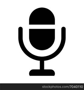 Classic microphone with stand, icon on isolated background