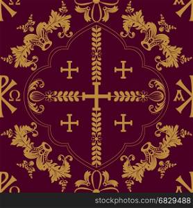 Classic orthodox seamless pattern. Classic orthodox background with decorative elements. Classic orthodox seamless pattern