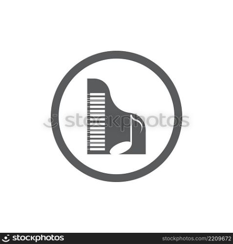 classic Piano Logo  illustration design template