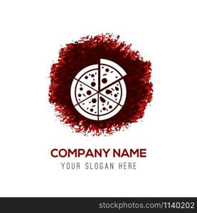 Classic pizza icon - Red WaterColor Circle Splash