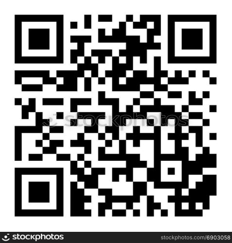 Classic QR Code Vector. Black And White. Scanning Technology Isolated Illustration. QR Code Vector. Hidden Text Or Url. Scanning Smartphone Technology. Isolated Classic QR Illustration