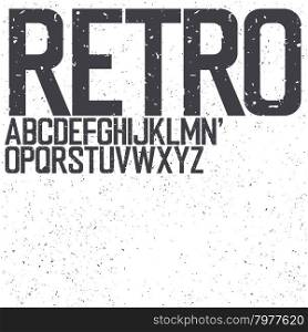 Classic Retro Uppercase Font. Set include textured background for designs