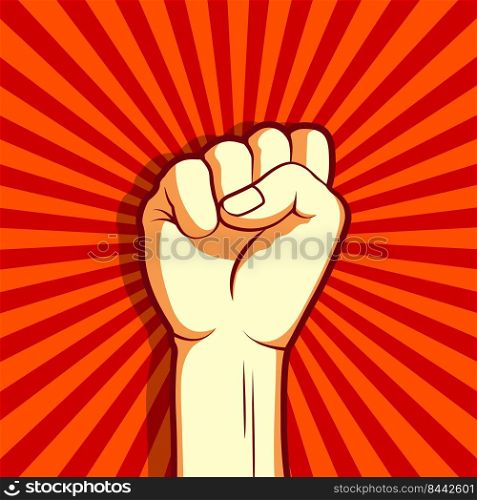 Classic revolution composition with raised fist