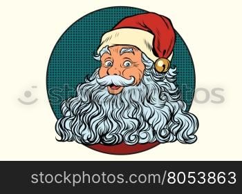 Classic Santa Claus with white beard, pop art retro vector illustration. Holidays New year and Christmas
