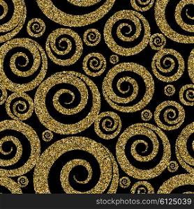 Classic seamless gold glitter pattern.. Classic seamless gold glitter pattern. Gold circle ornate. Retro gold seamless. Circle pattern